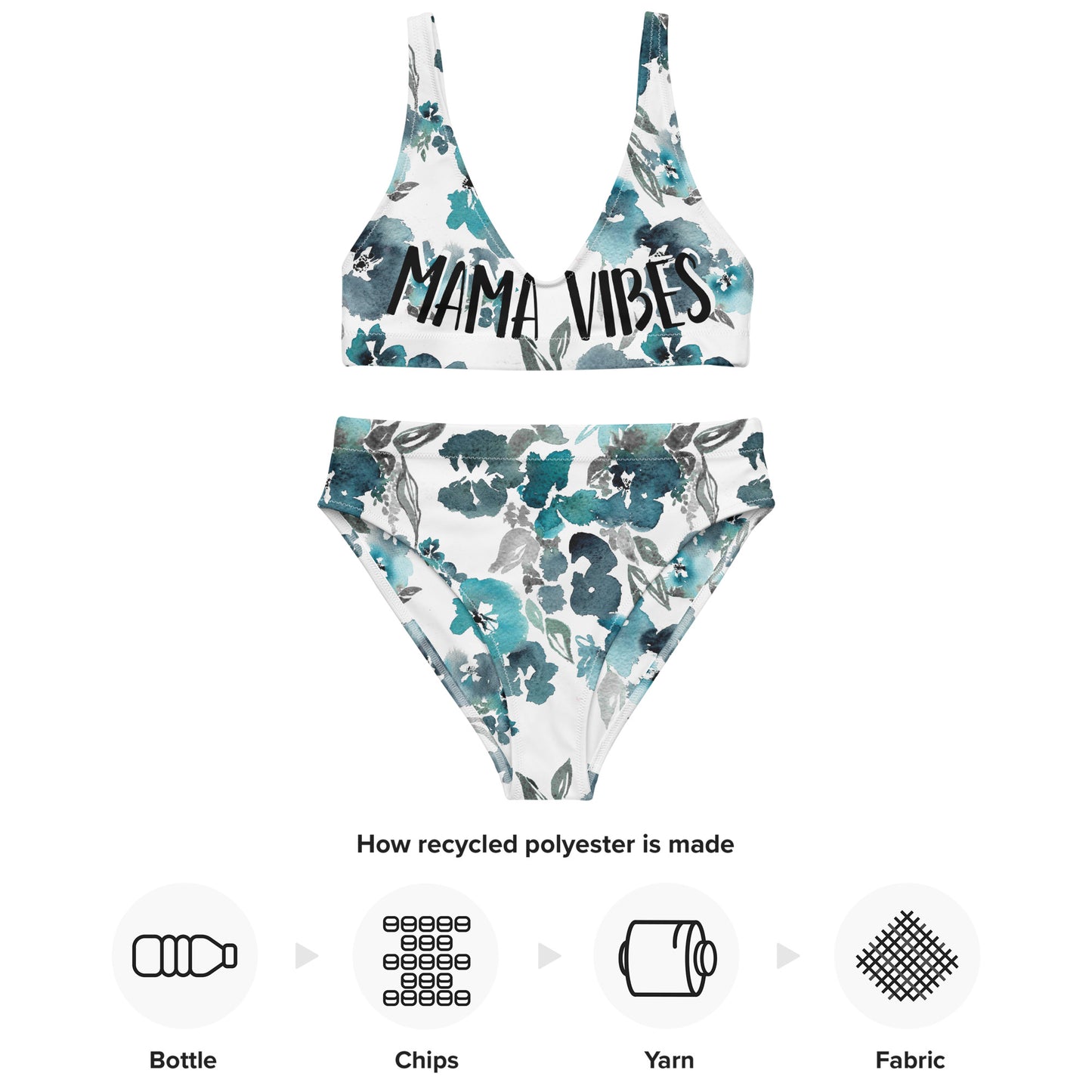 Mama Vibes Floral Recycled high-waisted bikini