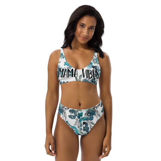 Mama Vibes Floral Recycled high-waisted bikini