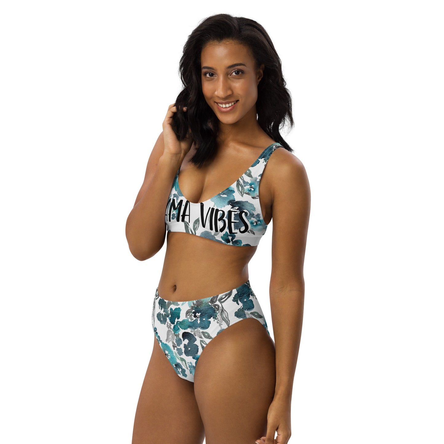 Mama Vibes Floral Recycled high-waisted bikini