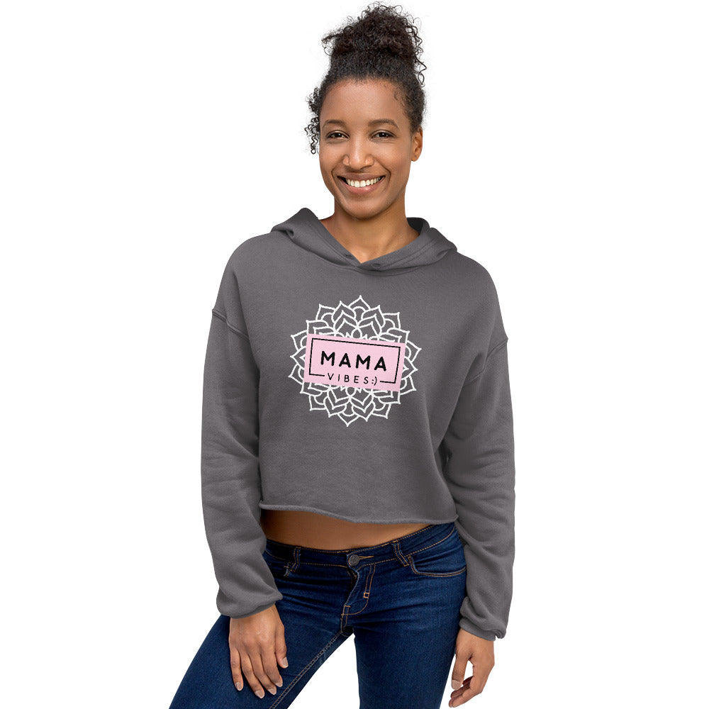 Mama Vibes Crop Hoodie