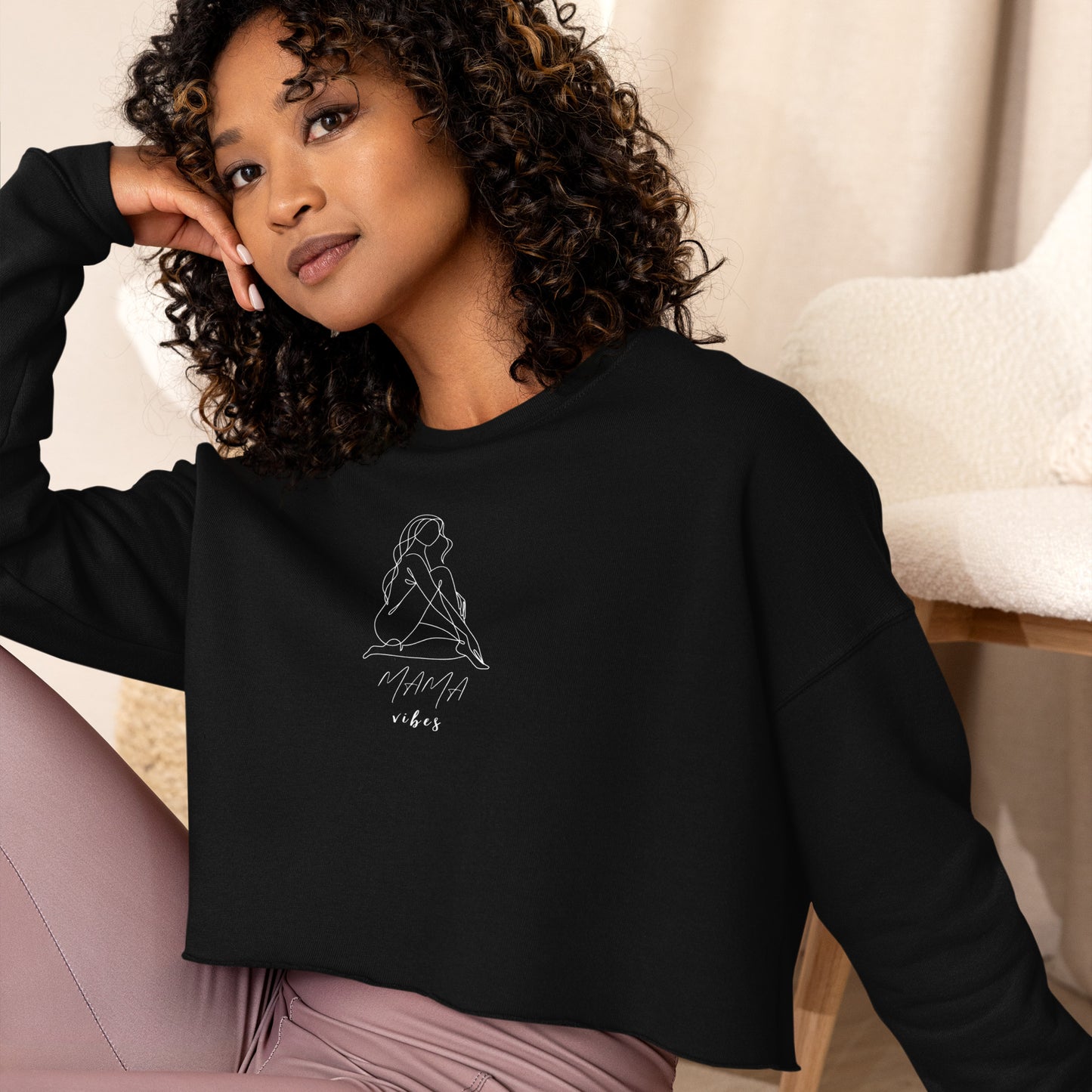 Mama Vibes Crop Sweatshirt