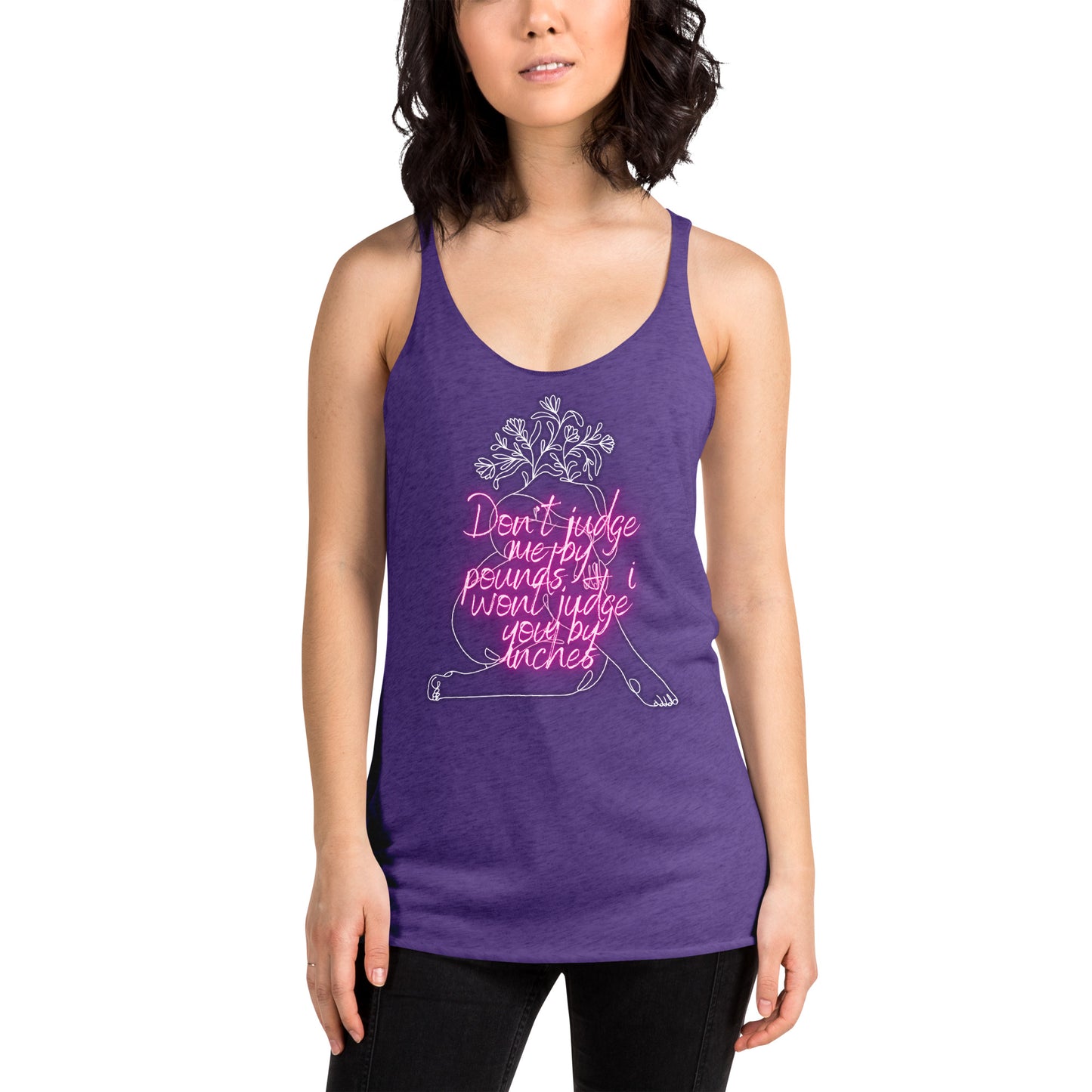 Don't judge women's Racerback Tank